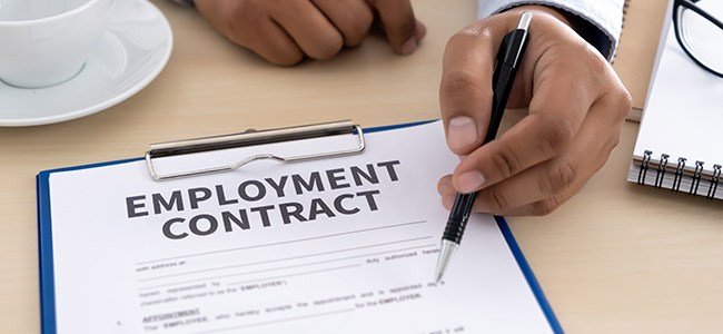 employment contract signing job deal recruitment concept
